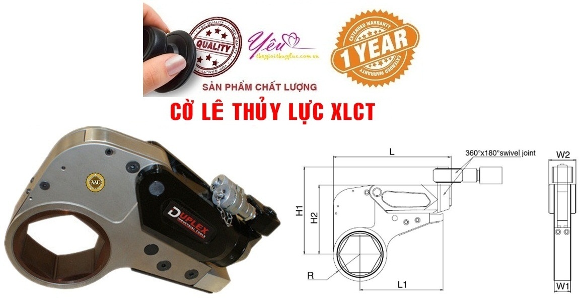 Co le thuy luc, co le thuy luc dang trong 489 - 5392 N.m, Low Profile Hydraulic Torque Wrench, http://thegioithuyluc.com.vn