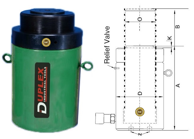 single acting lock nut cylinders, cll-8006, hydraulic cylinder, hydraulic jack, duplex/shanghai, kich thuy luc 1 chieu, bom tay thuy luc, bom dien thuy luc,